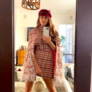 Fancy Tweed Cape Dress